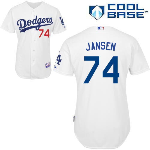 Kenley Jansen #74 MLB Jersey-L A Dodgers Men's Authentic Home White Cool Base Baseball Jersey